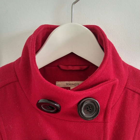 Red Wool Peacoat - Picture 3 of 3